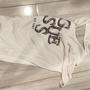 Guess White Embellished Women's Top